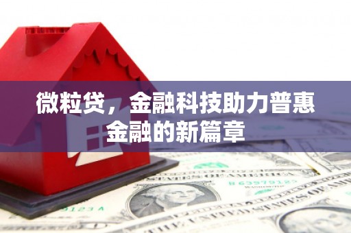 凤泉微粒贷，金融科技助力普惠金融的新篇章