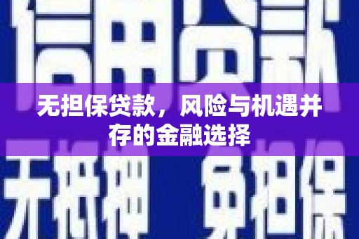 凤泉无担保贷款，风险与机遇并存的金融选择
