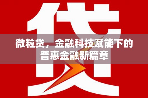 凤泉微粒贷，金融科技赋能下的普惠金融新篇章