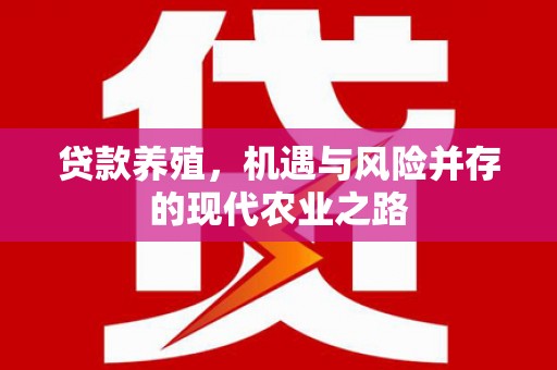 凤泉贷款养殖，机遇与风险并存的现代农业之路