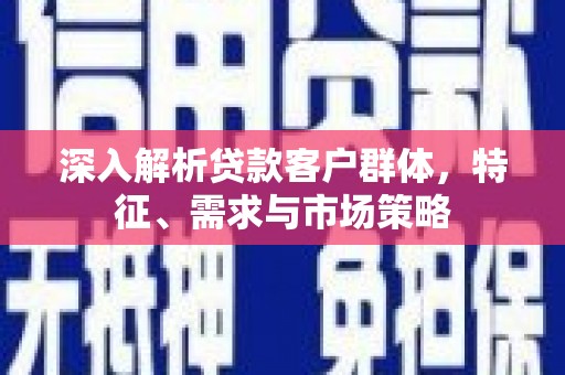 凤泉深入解析贷款客户群体，特征、需求与市场策略
