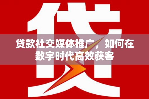 凤泉贷款社交媒体推广，如何在数字时代高效获客