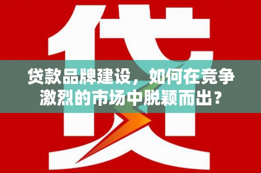 凤泉贷款品牌建设，如何在竞争激烈的市场中脱颖而出？