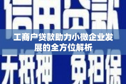 凤泉工商户贷款助力小微企业发展的全方位解析