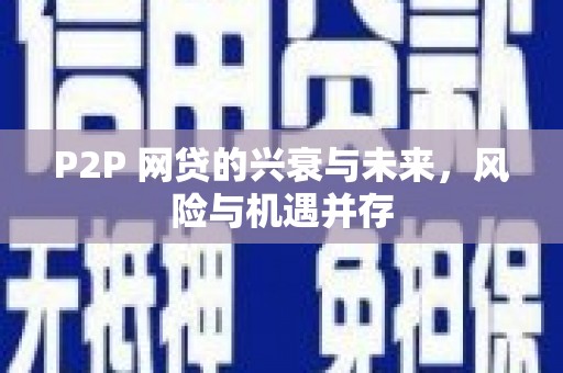 凤泉P2P 网贷的兴衰与未来，风险与机遇并存
