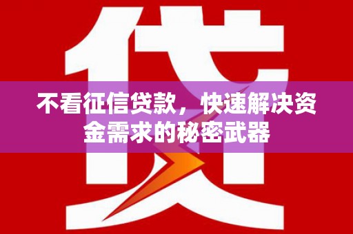 凤泉不看征信贷款，快速解决资金需求的秘密武器