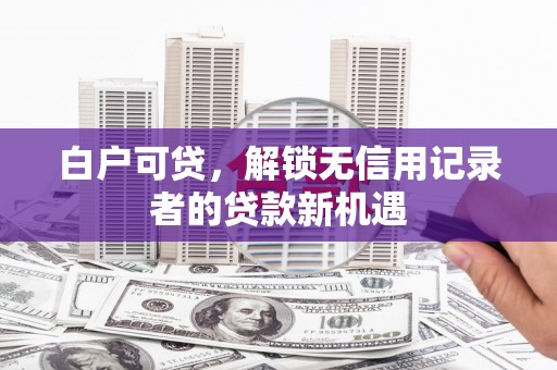 凤泉白户可贷，解锁无信用记录者的贷款新机遇
