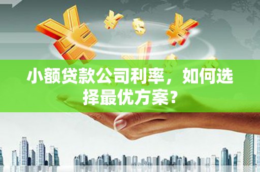 凤泉小额贷款公司利率，如何选择最优方案？