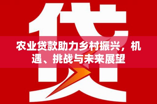 凤泉农业贷款助力乡村振兴，机遇、挑战与未来展望