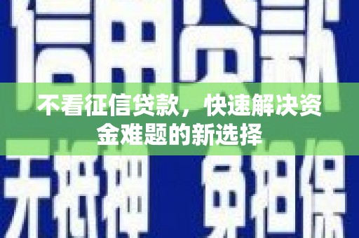 凤泉不看征信贷款，快速解决资金难题的新选择