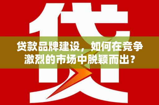凤泉贷款品牌建设，如何在竞争激烈的市场中脱颖而出？