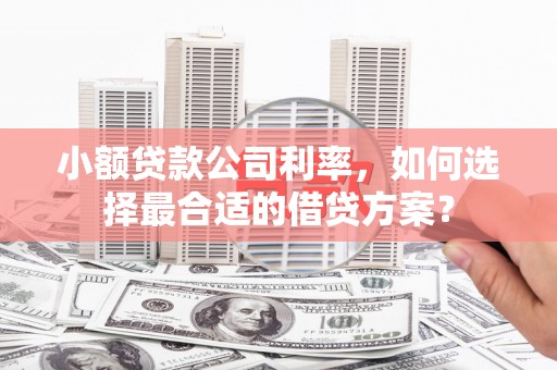 凤泉小额贷款公司利率，如何选择最合适的借贷方案？