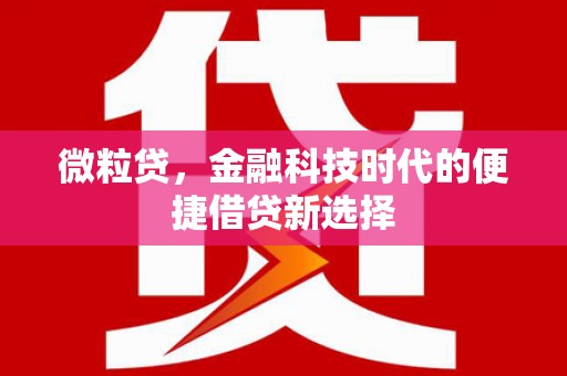 凤泉微粒贷，金融科技时代的便捷借贷新选择
