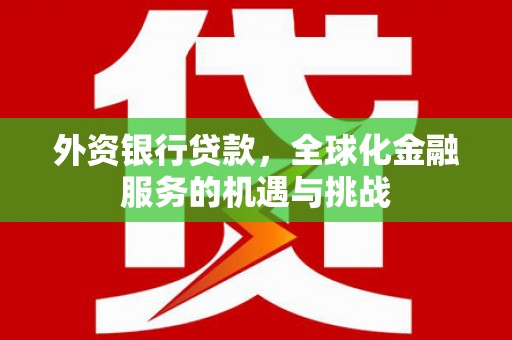 凤泉外资银行贷款，全球化金融服务的机遇与挑战